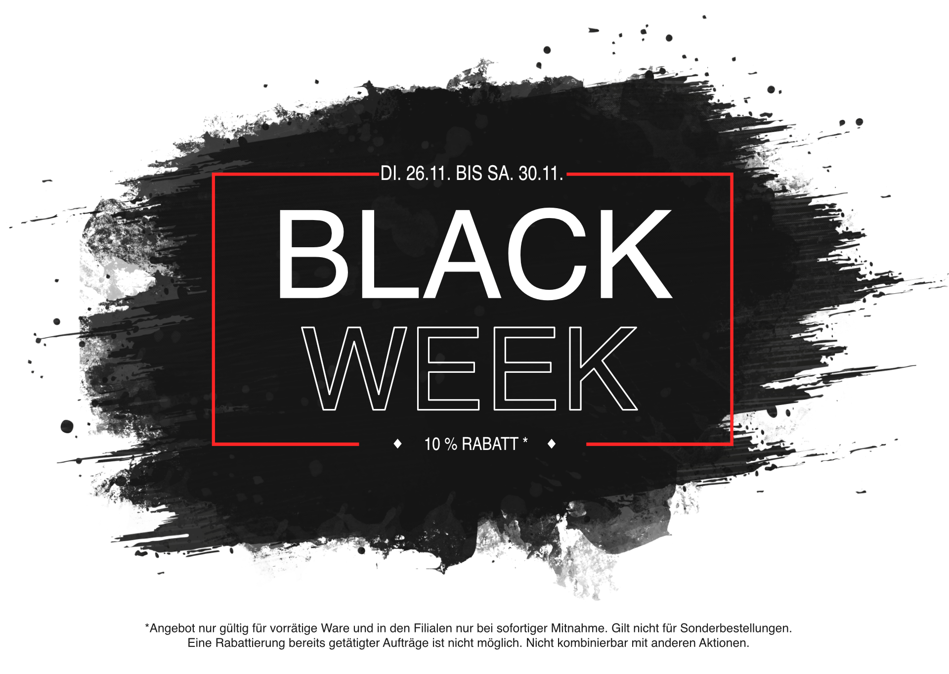 Black Week Banner - 10% Rabatt vom 26.11. bis 30.11.